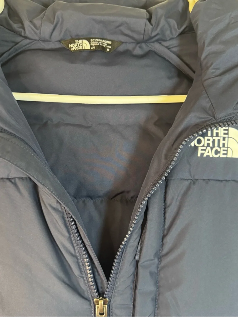 The North Face Navy Hooded Down Puffer Kids Jacket